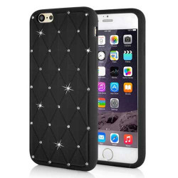 Coque souple BLING noire pour iPhone 6 et iPhone 6S