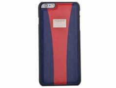 Coque cuir originale bleu fonce et rouge ASTON MARTIN pour iPhone 6 et iPhone 6S