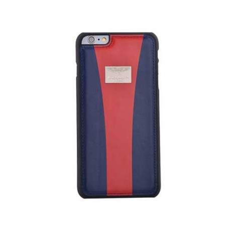 Coque cuir originale bleu fonce et rouge ASTON MARTIN pour iPhone 6 et iPhone 6S