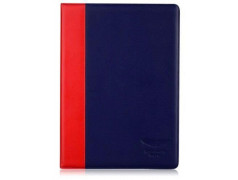 Etui cuir originale bleu fonce et rouge ASTON MARTIN pour iPad air et iPad air 2