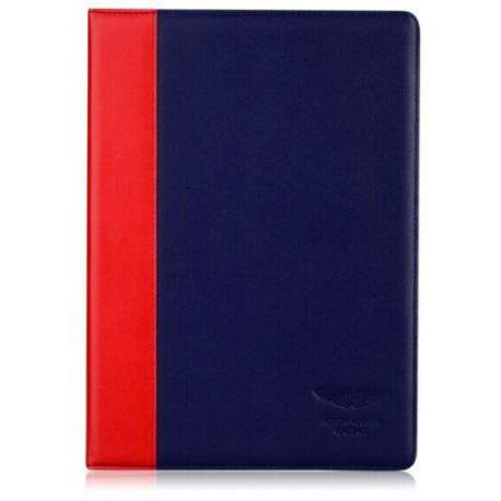 Etui cuir originale bleu fonce et rouge ASTON MARTIN pour iPad air et iPad air 2