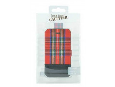 ETUI FOLIO Jean Paul GAULTIER TARTAN ROUGE POUR IPHONE 5/5S/SE