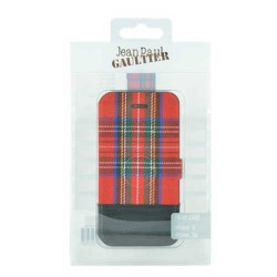 ETUI FOLIO Jean Paul GAULTIER TARTAN ROUGE POUR IPHONE 5/5S/SE