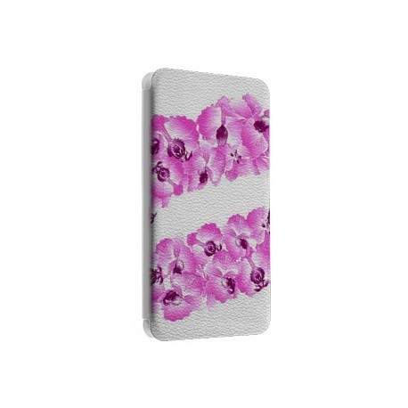 Etui portefeuille cuir LEVRES FLEURS Samsung Galaxy A5 2016