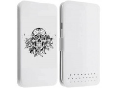 Etui portefeuille cuir SKULL AND ROSES Samsung Galaxy A5 2016