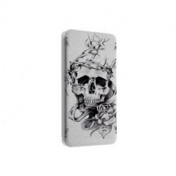 Etui portefeuille cuir SKULL FUN 9 Samsung Galaxy A5 2016