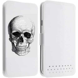 Etui portefeuille cuir SKULL FUN 7 Samsung Galaxy A3 2016