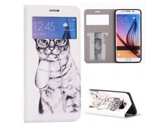 Etui cuir portefeuille BLACK CAT pour SAMSUNG GALAXY S6