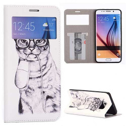 Etui cuir portefeuille BLACK CAT pour SAMSUNG GALAXY S6