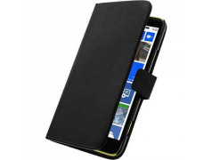 Etui portefeuille Cuir noir pour NOKIA LUMIA 435