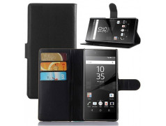 Etui portefeuille Cuir noir pour SONY XPERIA M