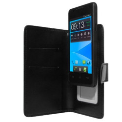 Etui portefeuille Cuir noir pour SONY XPERIA M