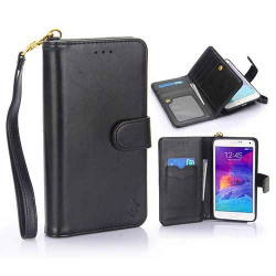 Etui cuir portefeuille noir ( veritable ) pour SAMSUNG GALAXY NOTE 4