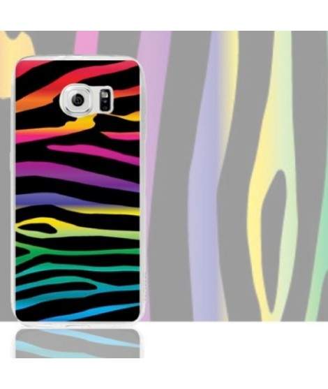 Coque ZEBRE ARC EN CIEL pour samsung galaxy S6 Edge Plus