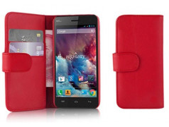 Etui portefeuille Cuir rouge pour smartphone WIKO