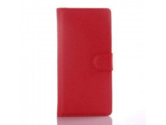 Etui portefeuille Cuir rouge pour smartphone SONY