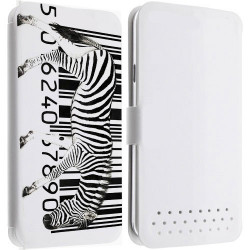 Etui portefeuille Cuir ZEBRE CODE  pour les telephones SAMSUNG