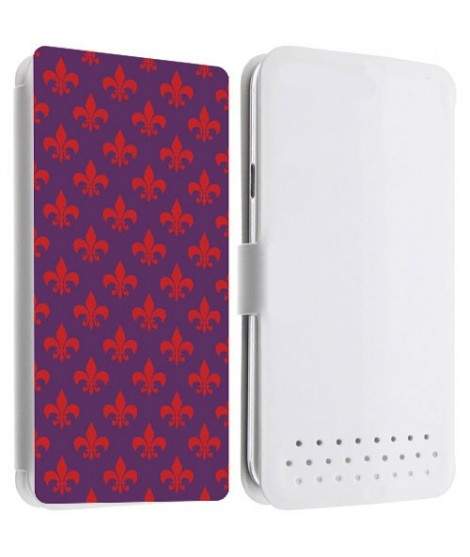 Etui portefeuille Cuir FLEUR DE LYS  pour les telephones SAMSUNG