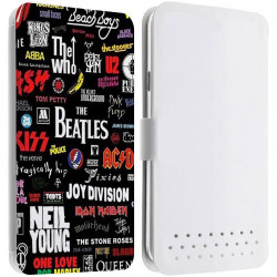 Etui portefeuille Cuir ROCK N ROLL pour les telephones SAMSUNG