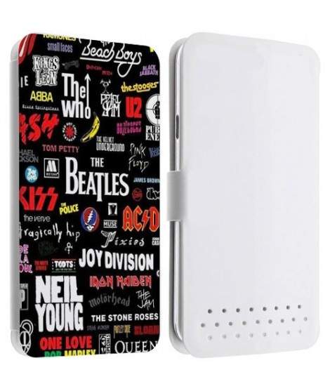 Etui portefeuille Cuir ROCK N ROLL pour les telephones SAMSUNG