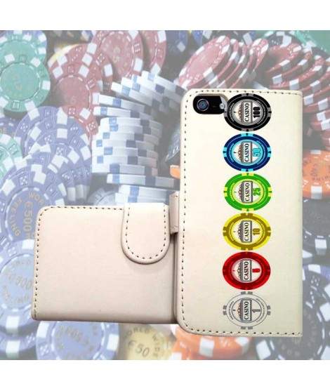 ETUI CUIR PORTEFEUILLE POKER POUR IPHONE 7