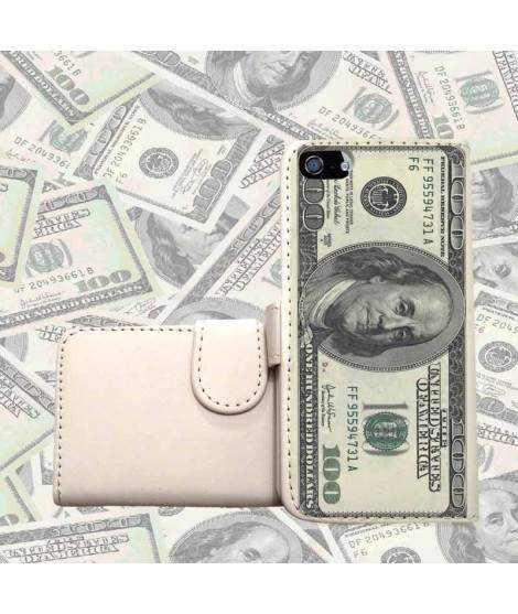 ETUI CUIR PORTEFEUILLE DOLLAR POUR IPHONE 7