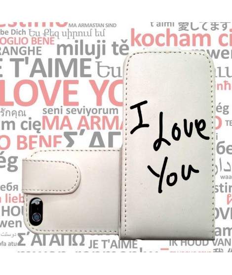 ETUI CUIR I LOVE YOU POUR IPHONE 7