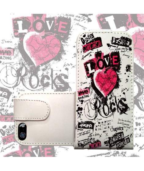 ETUI CUIR LOVE ROCKS POUR IPHONE 7