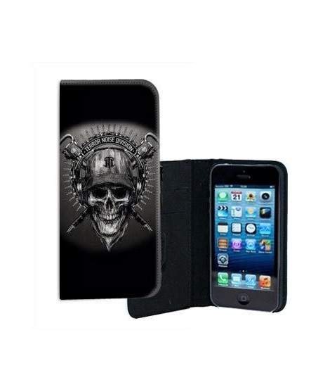 ETUI CUIR SKULL BLACK POUR IPHONE 7