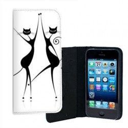 ETUI CUIR DANCING CAT POUR IPHONE 7