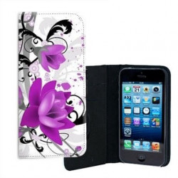 ETUI CUIR FLEURS 4 POUR IPHONE 7