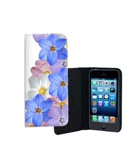 ETUI CUIR FLEURS 5 POUR IPHONE 7