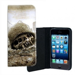 ETUI CUIR SKULL WAR POUR IPHONE 7