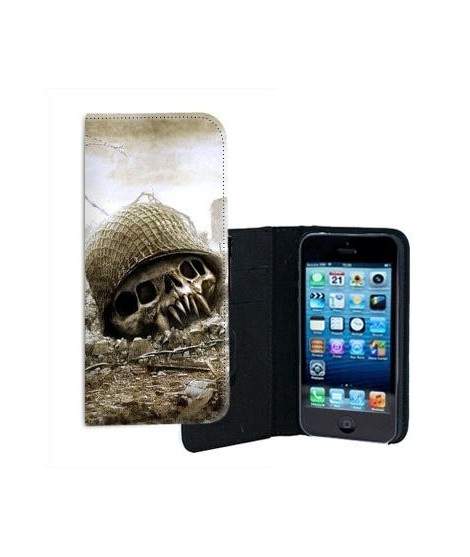 ETUI CUIR SKULL WAR POUR IPHONE 7