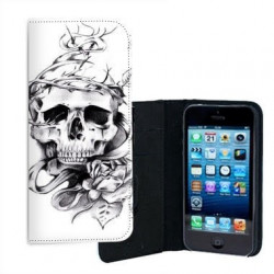 ETUI CUIR skull fun 9 POUR IPHONE 7