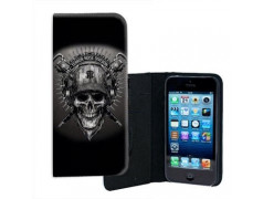 ETUI CUIR SKULL BLACK POUR IPHONE 7+