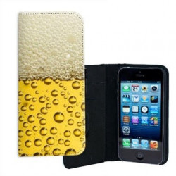 ETUI CUIR BIERE POUR IPHONE 7 +