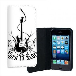 ETUI CUIR Born to rock POUR IPHONE 7+