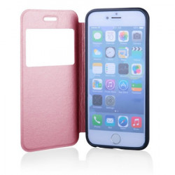 Etui FENETRE FOLIO rose pour iPhone 6 