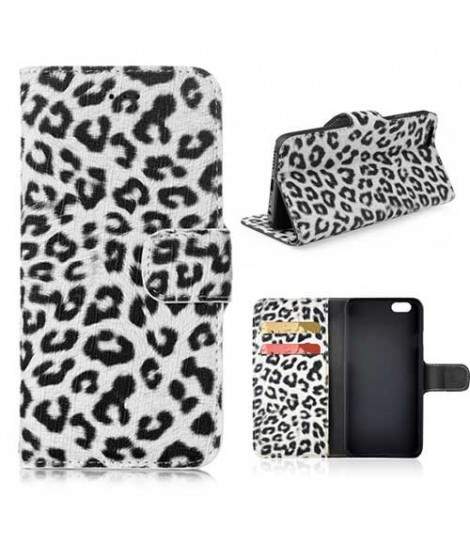 Etui cuir portefeuille LEOPARD pour iPhone 7