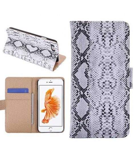 Etui cuir portefeuille PEAU DE SERPENT pour iPhone 7