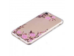 Coque souple transparente FLOWERS pour iPhone 7