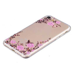 Coque souple transparente FLOWERS pour iPhone 7