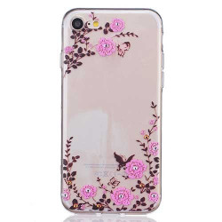 Coque souple transparente FLOWERS pour iPhone 7