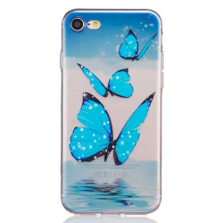 Coque souple transparente PAPILLON pour iPhone 7