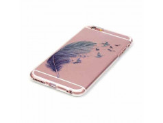 Coque souple transparente PLUME NOIRE pour iPhone 7