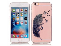 Coque souple transparente PLUME NOIRE pour iPhone 7