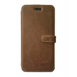 Etui portefeuille originale STARCLIPPERS en cuir marron pour iPhone 7