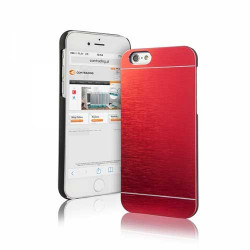 coque rouge en aluminium brossé pour iphone 6 et 6S
