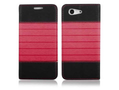 Etui cuir portefeuille BOOK noir et rose pour iPhone 6 et 6S